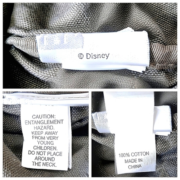 Disney Green Mickey Mouse Drawstring Backpack Cotton With Zip Pocket Medium - Picture 10 of 10